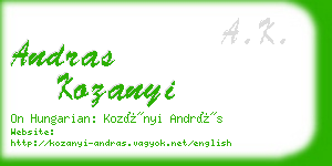 andras kozanyi business card